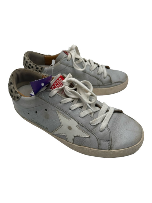 Golden Goose Shoe Size 35 Gray & Beige Leather Lace Up Low Top Sneakers Gray & Beige / 35