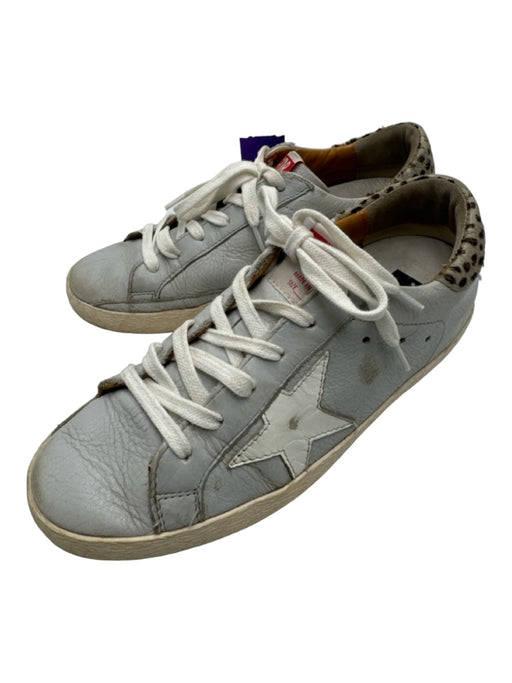 Golden Goose Shoe Size 35 Gray & Beige Leather Lace Up Low Top Sneakers Gray & Beige / 35