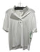 Hinson Wu Size S White Cotton Blend 2 Buttons Short Sleeve Top White / S