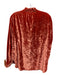 Anthropologie Size S Orange Viscose Blend Crushed Velvet Quarter Button Top Orange / S