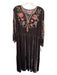 Johnny Was Size S Brown & Multi Rayon Blend Velvet Embroidered Flowers Dress Brown & Multi / S
