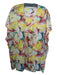 Alice + Olivia Size XS/S Yellow Blue Beige Silk Tie Dye Shift Dress Pleat Dress Yellow Blue Beige / XS/S