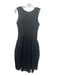 Milly Size 4 Black Polyamide Blend Sleeveless Pleated Sheer Overlay Dress Black / 4