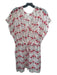 Milly Size S White & Pink Cotton Flamingo V Neck Drop Shoulder Coverup Dress White & Pink / S