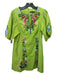 Nanette Lepore Size 4 Green & Multi Cotton Floral Embroidered V Neck Shift Dress Green & Multi / 4