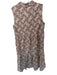 Tahari Size M Brown & White Cotton Collar Abstract Maxi Dress Brown & White / M