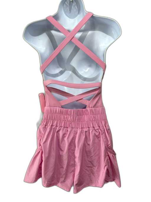 Free People Movement Size XS Light Pink Polyester Criss Cross Back Jumpsuit Light Pink / XS