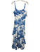 Mestiza New York Size 6 White & Blue Polyester floral print Sleeveless Dress White & Blue / 6