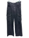Agolde Size 27 Black Cotton Denim Zip Fly Cargo Pockets Wide Leg Jeans Black / 27