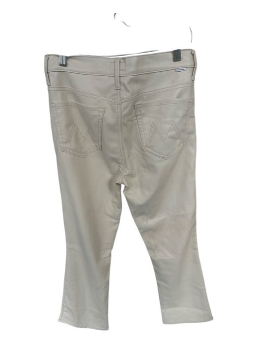 Mother Size 28 Cream Vegan Leather High Waist Bootcut Pants Cream / 28