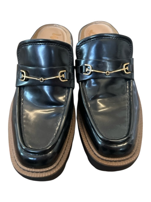 Sam Edelman Shoe Size 9 Black Leather Platform Open Back Loafers Black / 9