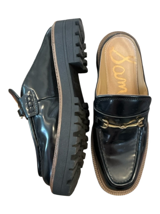 Sam Edelman Shoe Size 9 Black Leather Platform Open Back Loafers Black / 9