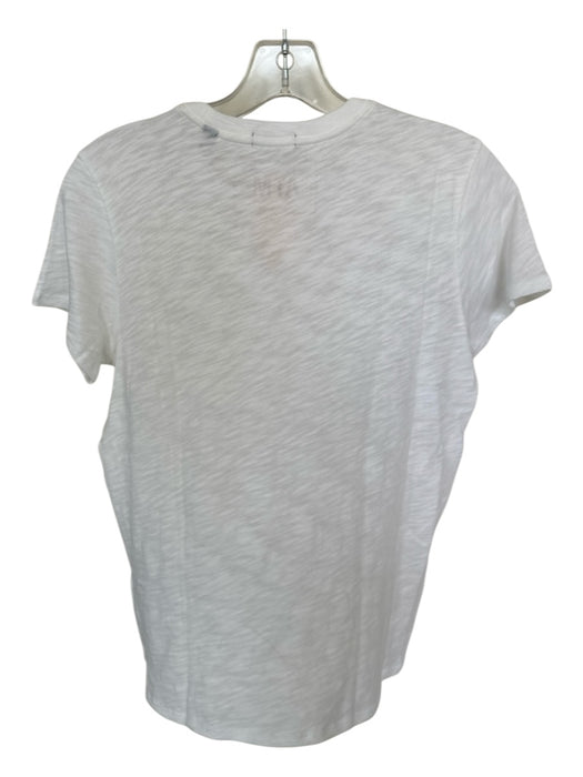 ATM Size M White Cotton Short Sleeve Burnout Top White / M