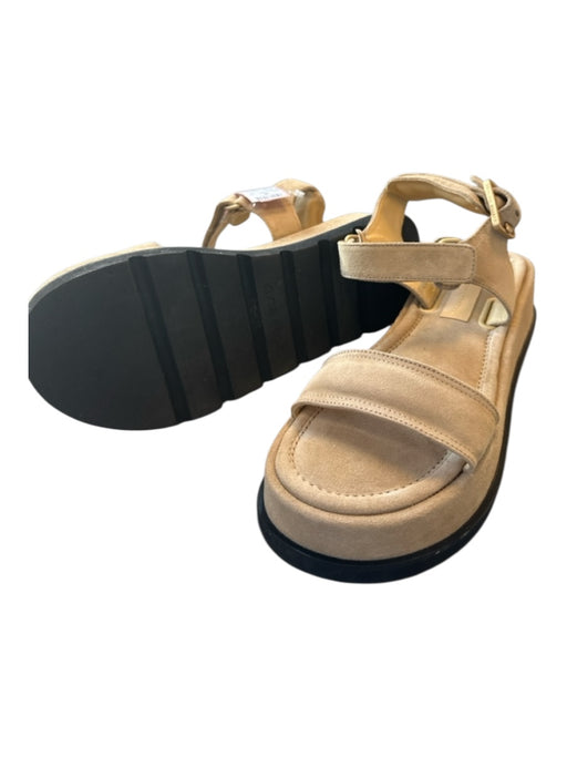 Brochu Walker Shoe Size 9 Tan Suede Velcro Platform Sandals Tan / 9