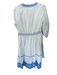 Shoshanna Size 4 White & Blue Cotton Long Balloon Sleeve embroider neck Dress White & Blue / 4