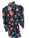 Hunter Bell Size S Black & Green Polyester Long Balloon Sleeve Flowers Dress Black & Green / S
