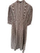 Livro Size S Brown & White Cotton 3/4 Balloon Sleeve Flowers Striped Maxi Dress Brown & White / S