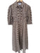 Livro Size S Brown & White Cotton 3/4 Balloon Sleeve Flowers Striped Maxi Dress Brown & White / S
