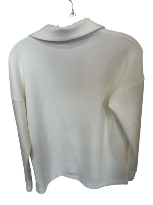 Spanx Size S Ivory Modal Blend Long Sleeve Collar V Neck Athletic Top Ivory / S