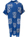 Livro Size S Blue & White Cotton Short Sleeve Botanical Button Down Maxi Dress Blue & White / S