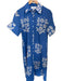 Livro Size S Blue & White Cotton Short Sleeve Botanical Button Down Maxi Dress Blue & White / S