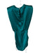 Amanda Uprichard Size S Teal Silk Cap Sleeve Drawstring Side Shoulder Pads Dress Teal / S