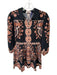 Cleobella Size S Black & Brown Cotton & Linen Long Sleeve Kaleidoscope Dress Black & Brown / S