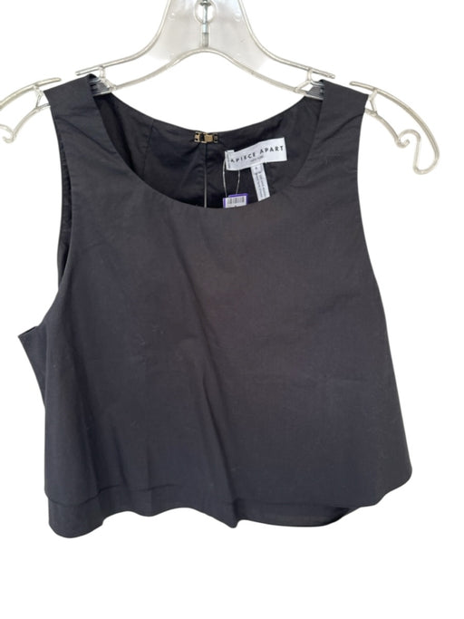 Apiece Apart Size 6 Black Cotton Sleeveless Cropped Top Black / 6