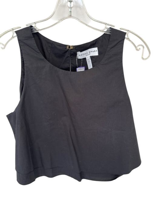 Apiece Apart Size 6 Black Cotton Sleeveless Cropped Top Black / 6