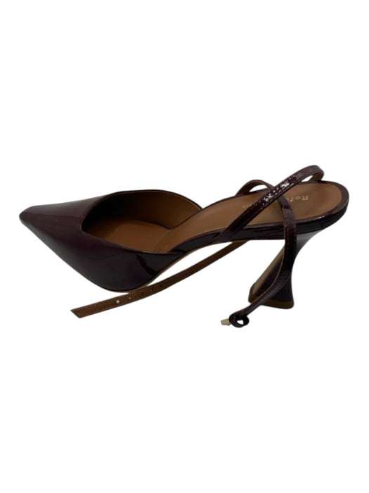 Reformation Shoe Size 8.5 Maroon Patent Leather Ankle Strap Stiletto Pumps Maroon / 8.5