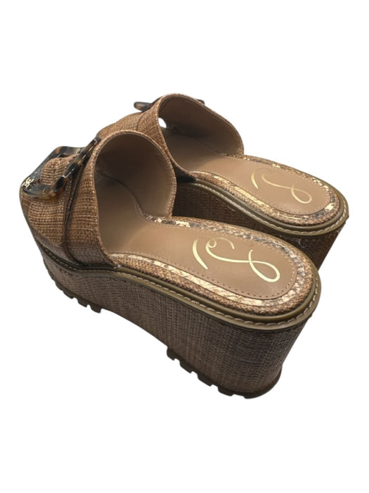 Sam Edelman Shoe Size 8.5 Brown Raffia Platform Buckle Mules Brown / 8.5