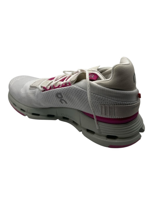 On Cloud Shoe Size 9.5 White & Magenta Canvas Perforated lace up Sneakers White & Magenta / 9.5