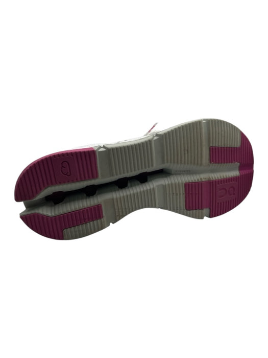 On Cloud Shoe Size 9.5 White & Magenta Canvas Perforated lace up Sneakers White & Magenta / 9.5