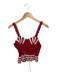 Carolina K Size S red & cream Cotton Sleeveless sea shell Macrame Detail Top red & cream / S