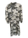 Las Surenas Size M Cream & Taupe Silk Long Sleeve Trees Button Down Maxi Dress Cream & Taupe / M