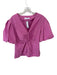 Jonathan Simkhai Size M Purple Cotton Blend 3/4 Balloon Sleeve Twist Top Purple / M