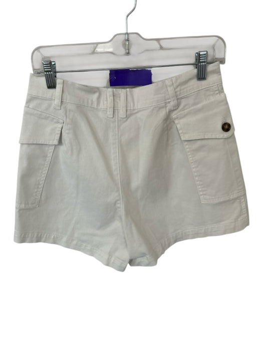 Frame Size 28 Creme Cotton High Waist Cargo Pockets Shorts Creme / 28