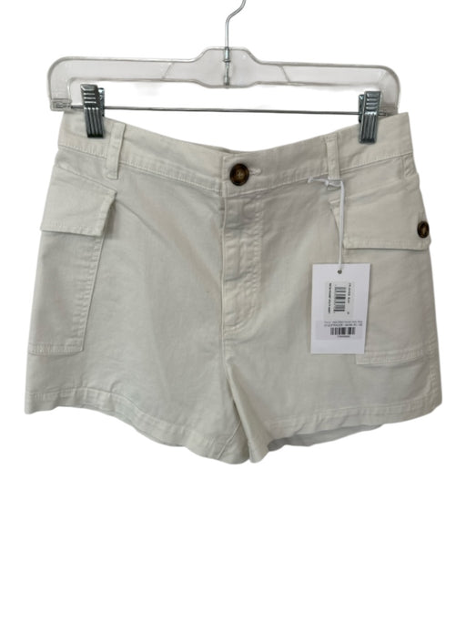 Frame Size 28 Creme Cotton High Waist Cargo Pockets Shorts Creme / 28