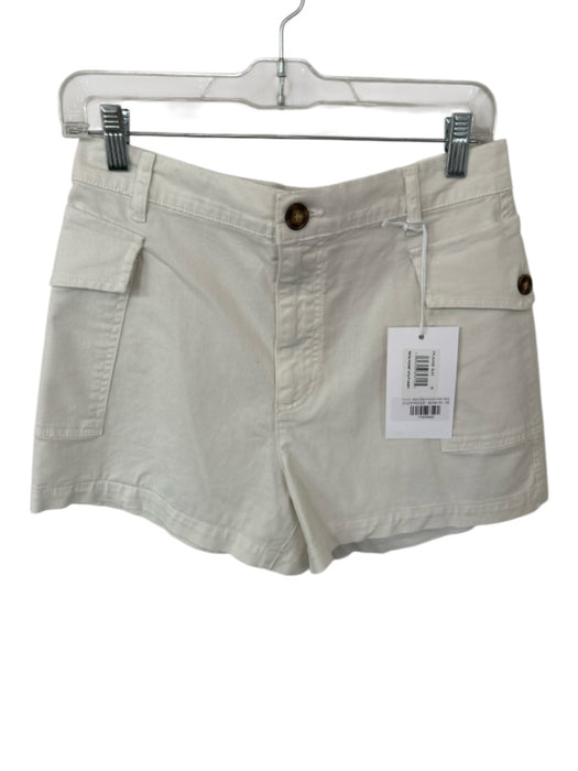 Frame Size 28 Creme Cotton High Waist Cargo Pockets Shorts Creme / 28