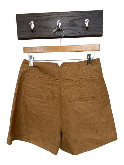 Veronica Beard Size 8 Tan Linen High Waist Pleated Shorts Tan / 8
