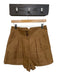 Veronica Beard Size 8 Tan Linen High Waist Pleated Shorts Tan / 8