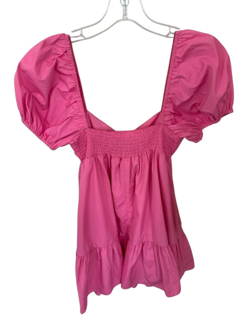 Amanda Uprichard Size S Pink Polyester Short Balloon Sleeve Baby Doll Dress Pink / S