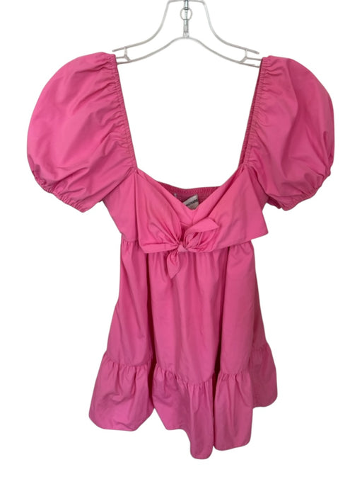 Amanda Uprichard Size S Pink Polyester Short Balloon Sleeve Baby Doll Dress Pink / S