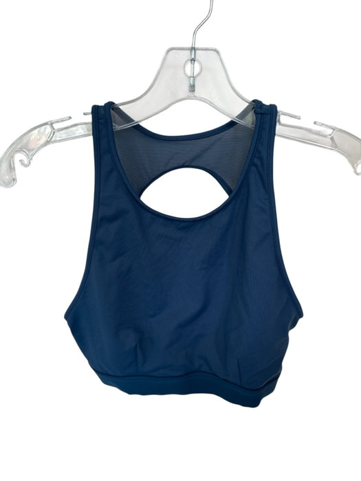 Alo Size M Slate Blue Nylon Blend Racerback Mesh Detail Sports Bra Athletic Top Slate Blue / M