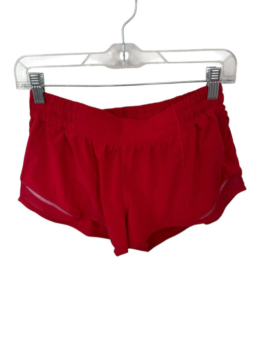 Lululemon Size 8 Red Recycled Polyester Blend Elastic Waist Athletic Shorts Red / 8