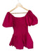 Loveshackfancy Size S Magenta Cotton 3/4 Balloon Sleeve smocked Bubble Hem Dress Magenta / S