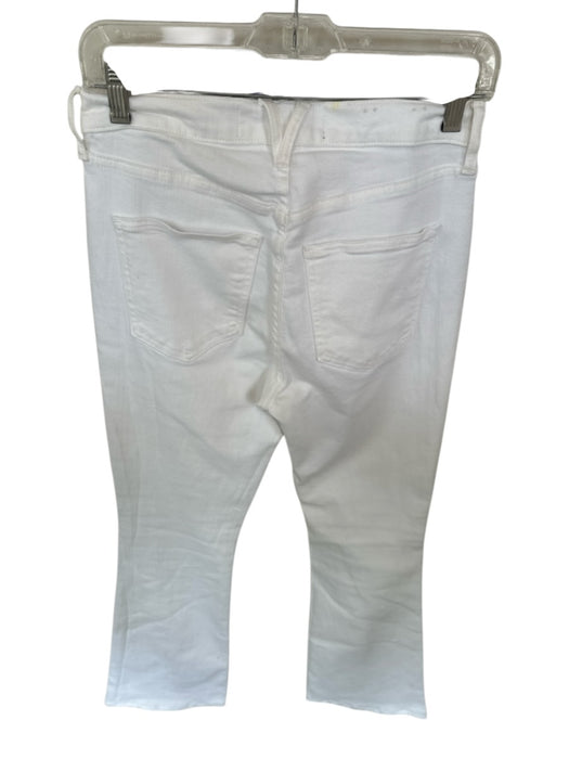 Veronica Beard Size 27 White Cotton Blend High Waist Flare Jeans White / 27