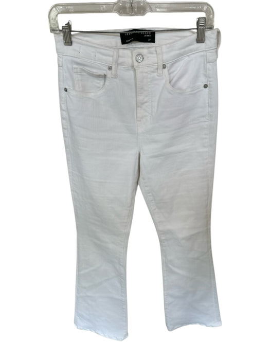 Veronica Beard Size 27 White Cotton Blend High Waist Flare Jeans White / 27
