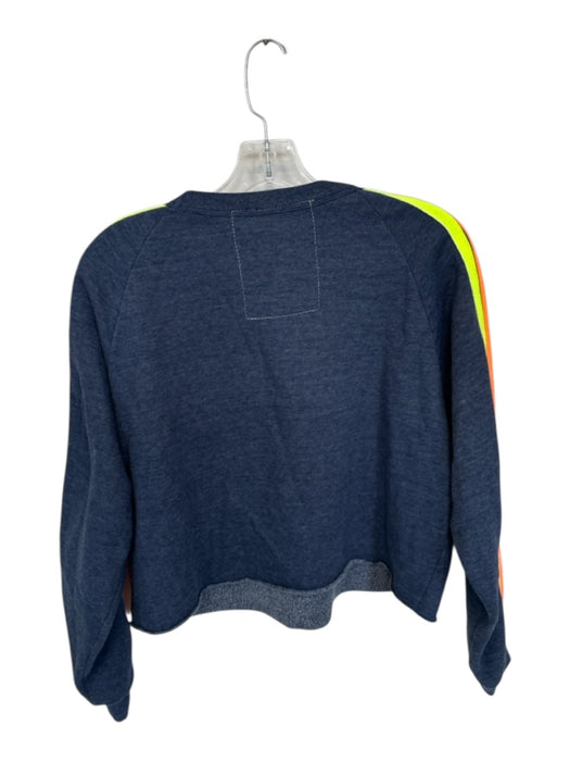 Aviator Nation Size L Navy & Multi Cotton Long Sleeve Side Stripe Sweatshirt Navy & Multi / L