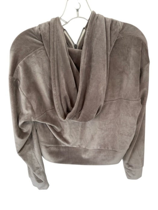 Vuori Size M Taupe Velvet Hood Half Zip Cropped Athletic Jacket Taupe / M